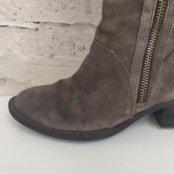 BORN SUEDE RIDING COWBOY BOOTS - Picture 4 of 10